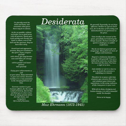 DESIDERATA Wasser-Fall Mousepad (Vorne)