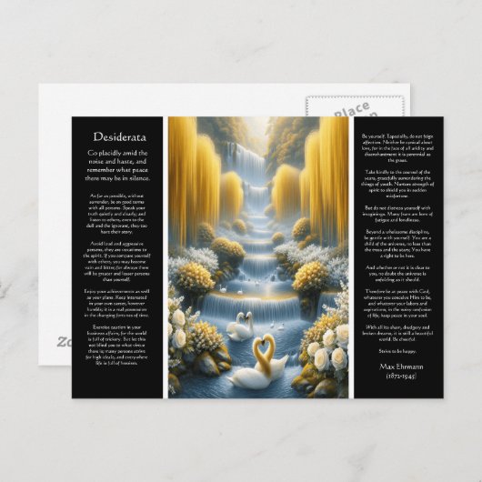 Desiderata Wasserfall: Embrace, herzliche Gewerksc Postkarte (Vorne/Hinten)