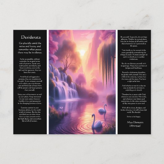 Desiderata Wasserfall: Eventide Cascade Haven Postkarte (Vorderseite)