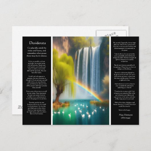 Desiderata Wasserfall: Fallende Liebe unter Postkarte (Vorne/Hinten)