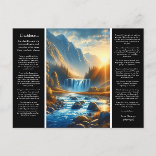 Desiderata Wasserfall Haven Postkarte (Vorderseite)