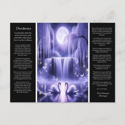 Desiderata Wasserfall: Herzblüte Kaskade Postkarte (Vorderseite)