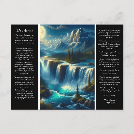 Desiderata Wasserfall Postkarte (Vorderseite)