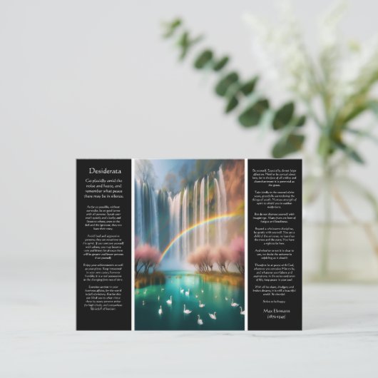 Desiderata Wasserfall: Regenbogenfreiheit fällt Postkarte (Stehend Vorderseite)