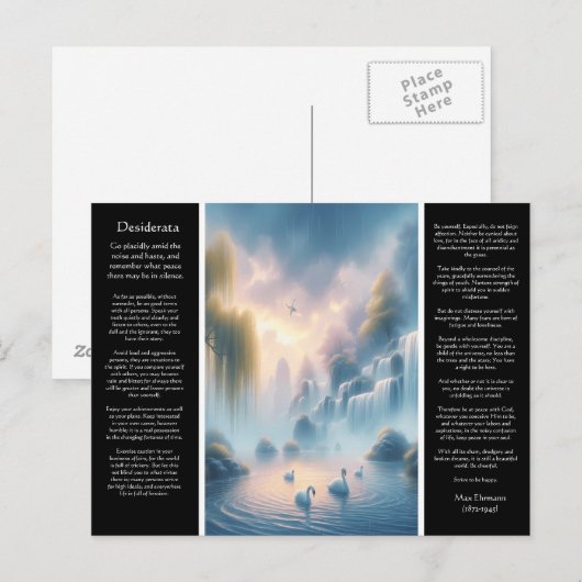 Desiderata Wasserfall Spispers Postkarte (Vorne/Hinten)