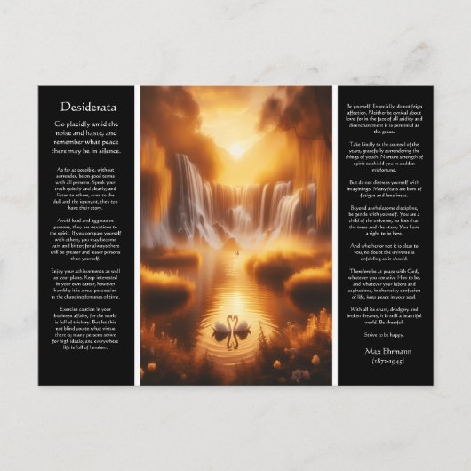 Desiderata Wasserfall: Swan Harmony Pool Postkarte (Vorderseite)