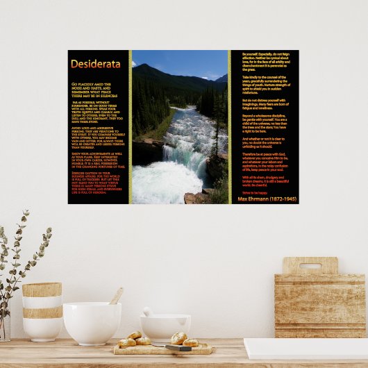 DESIDERATA Wasserfälle Orange Poster 8 (Küche)