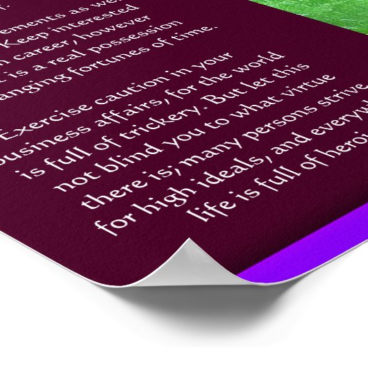 DESIDERATA Wasserfälle Poster (Ecke)