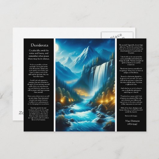 Desiderata Waterfall Calm Postkarte (Vorne/Hinten)