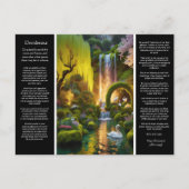 Desiderata Waterfall Garden Glow Swan's Serenity Postkarte (Vorderseite)