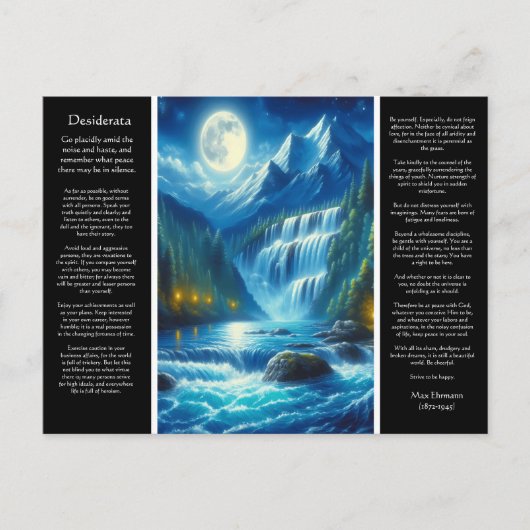 Desiderata Waterfall Whispers Postkarte (Vorderseite)