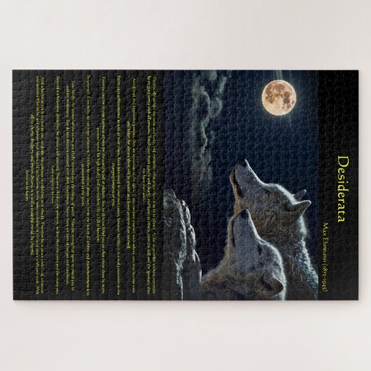 Desiderata weiße Wölfe auf der Bergseite Puzzle (Horizontal)