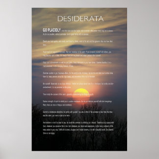 DESIDERATA Winter Sun Poster