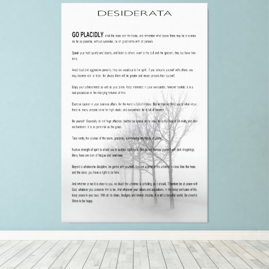 DESIDERATA Winterbaumen Leinwanddruck (Insitu (Holzboden))