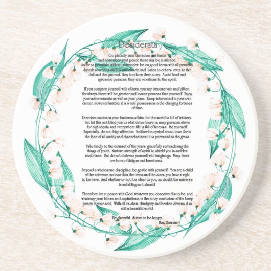 Desiderata Wreath of Lily of the Valley Getränkeuntersetzer (Vorne)