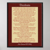 Desiderata "Wunschteile" Leder-Look Poster (Vorne)