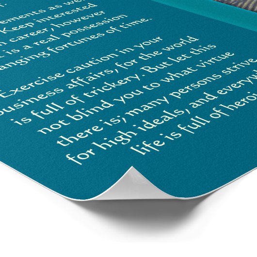 DESIDERATA Wüstenstellenposter Poster (Ecke)