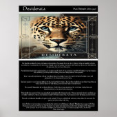 Desiderata: Zeitlose Weisheit der Leoparden Poster (Vorne)