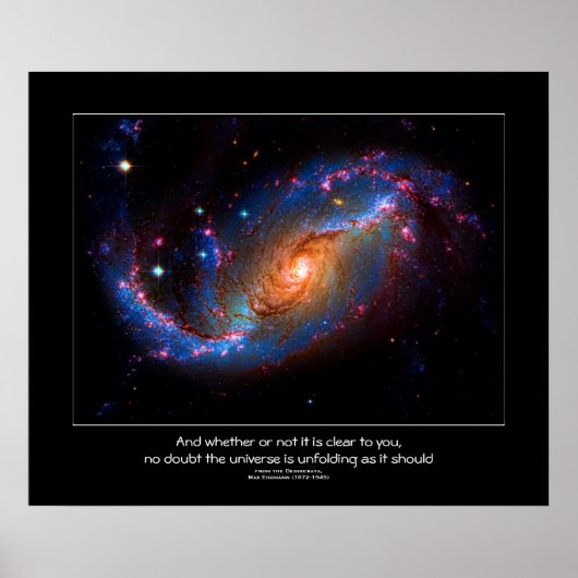 Desiderata Zitat - Barred Spiral Galaxy NGC 1672 Poster (Vorne)