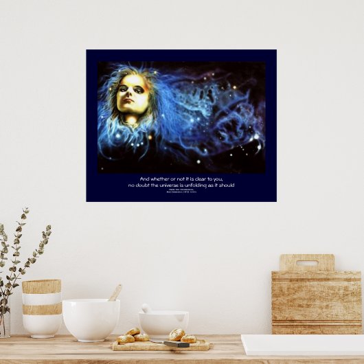 Desiderata Zitat mit Himmelsgeist Poster (Küche)