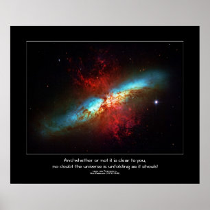 Desiderata Zitat - Zigarren-Galaxie aus dem Weltal Poster