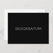 Desideratum Postkarte (Vorne/Hinten)