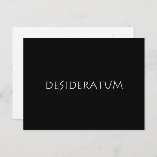 Desideratum Postkarte (Vorne/Hinten)