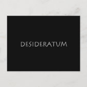 Desideratum Postkarte (Vorderseite)