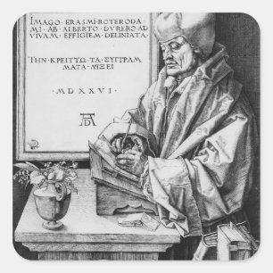 Desiderius Erasmus von Rotterdam, 1526 Quadratischer Aufkleber