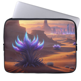 Desierto místico con ciudad futurista laptopschutzhülle