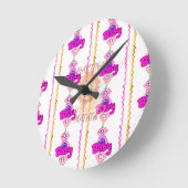 Desig Text grafischer Kunst Baby-Löwe-CUBs Hakuna Runde Wanduhr (Winkel)