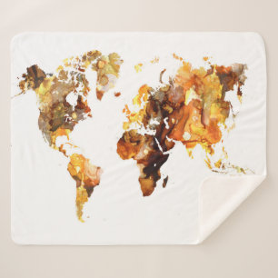 Design 102 Weltkarte Sherpadecke