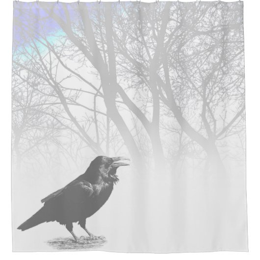 Design 12 Crow Raven Duschvorhang (Vorderseite)