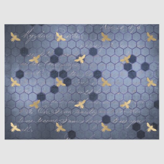 Design 12-Tissue Paper der Blauen Bienenreihe Seidenpapier (Vorderseite)