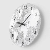 design 141 World Map Große Wanduhr (Winkel)