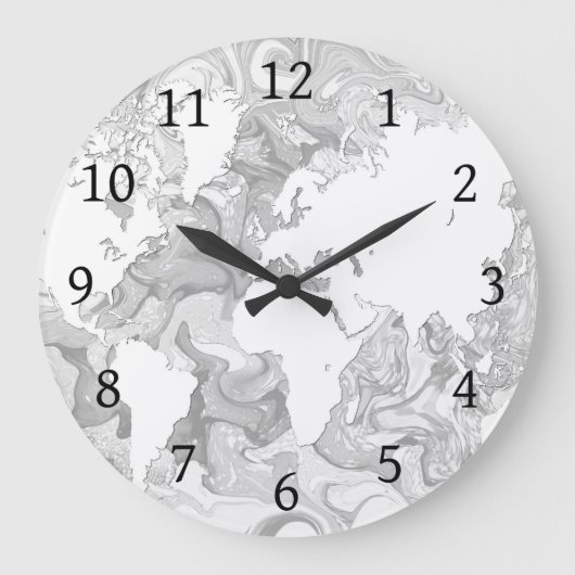 design 141 World Map Große Wanduhr (Vorderseite)