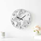 design 141 World Map Große Wanduhr (Zuhause)