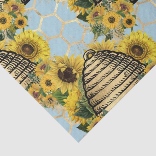 Design 15 für Sonnenblumen und Bienen Seidenpapier (Detail)