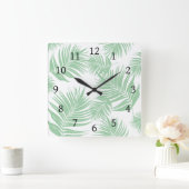 Design 165 Blätter mit grüner Palme Quadratische Wanduhr (Zuhause)