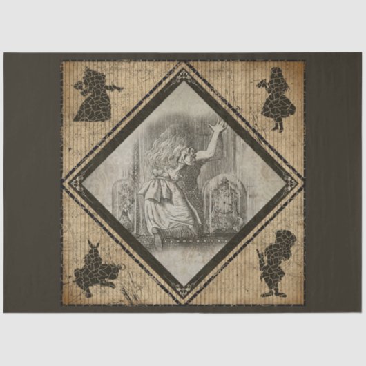 Design 1 einer weiteren Alice im Wunderland Seidenpapier (Vorderseite)