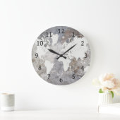 Design 220 Gray World Map Große Wanduhr (Zuhause)