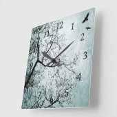 Design 24 Blue Quadratische Wanduhr (Winkel)