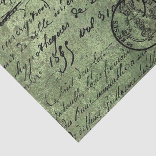 Design 2 der grüne Papierreihe Ephemera Seidenpapier (Detail)