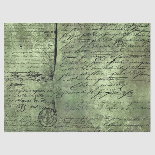 Design 2 der grüne Papierreihe Ephemera Seidenpapier (Vorderseite)