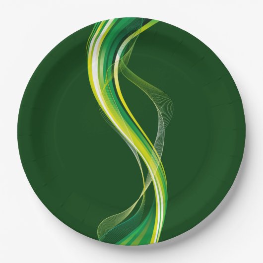 Design-34534 für vertikale grüne Welle Pappteller (Vorderseite)