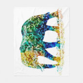 Design 36 Mosaik-Elefant Fleecedecke (Vorderseite)