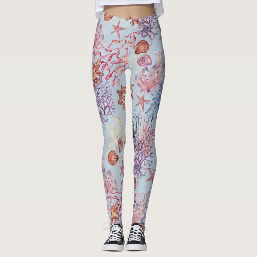 Design 3 der Unterwasserfarbe Leggings (Vorderseite)