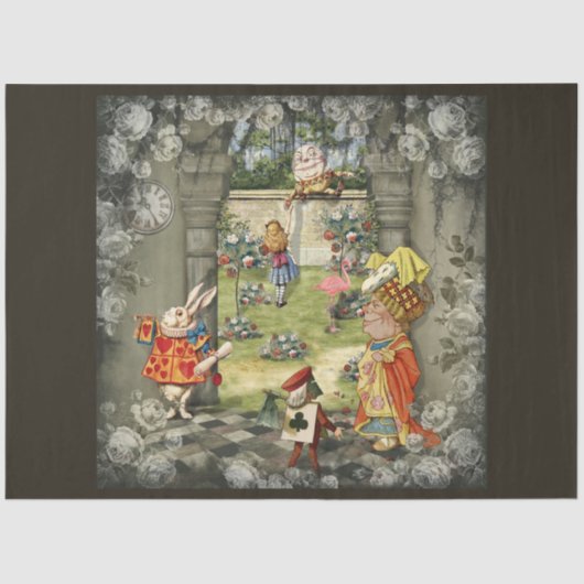 Design 3 einer weiteren Alice im Wunderland Seidenpapier (Vorderseite)