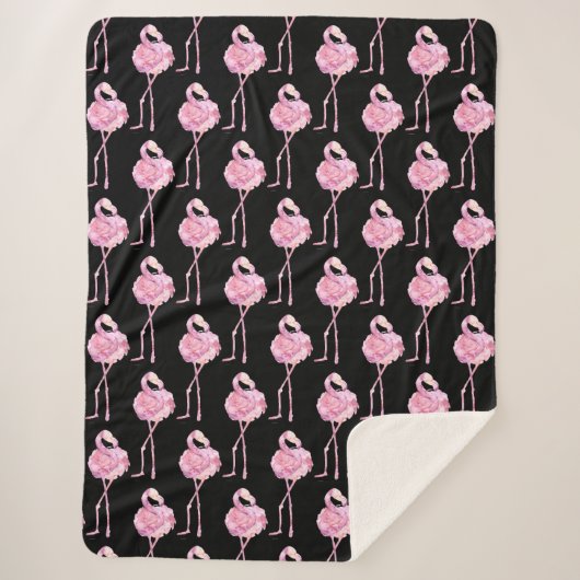 Design 3 Fleece Blanko Serie von zender Flamingo Sherpadecke (Vorderseite)