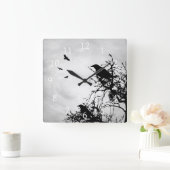 Design 43 Crow Bird Quadratische Wanduhr (Zuhause)